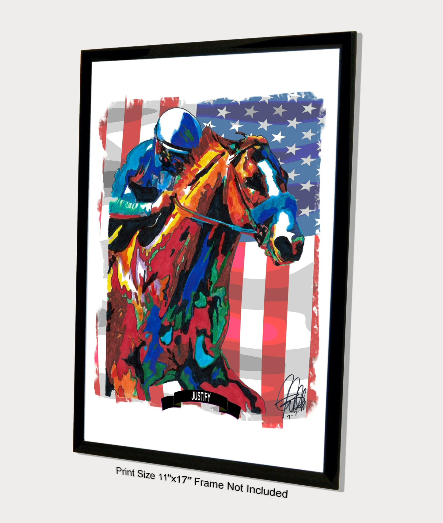 Justify Triple Crown Preakness Stakes Horse Racing Poster Print Wall Art 11x17