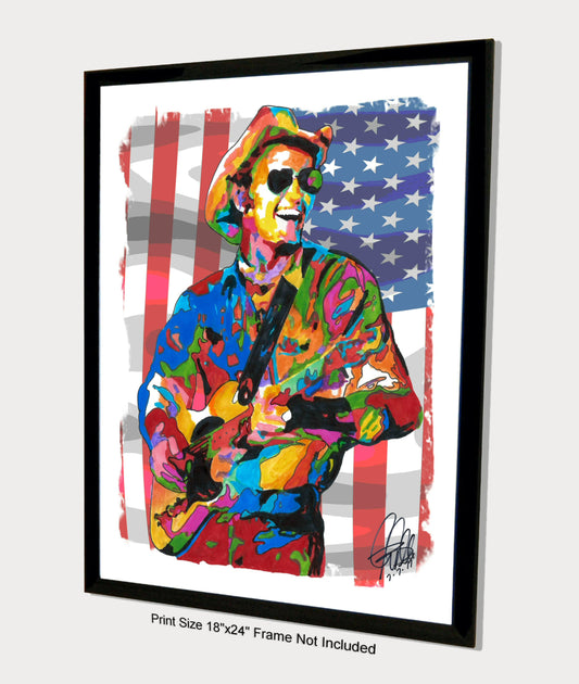 Jerry Reed Guitar Country Rock Music Poster Print Wall Art 18x24