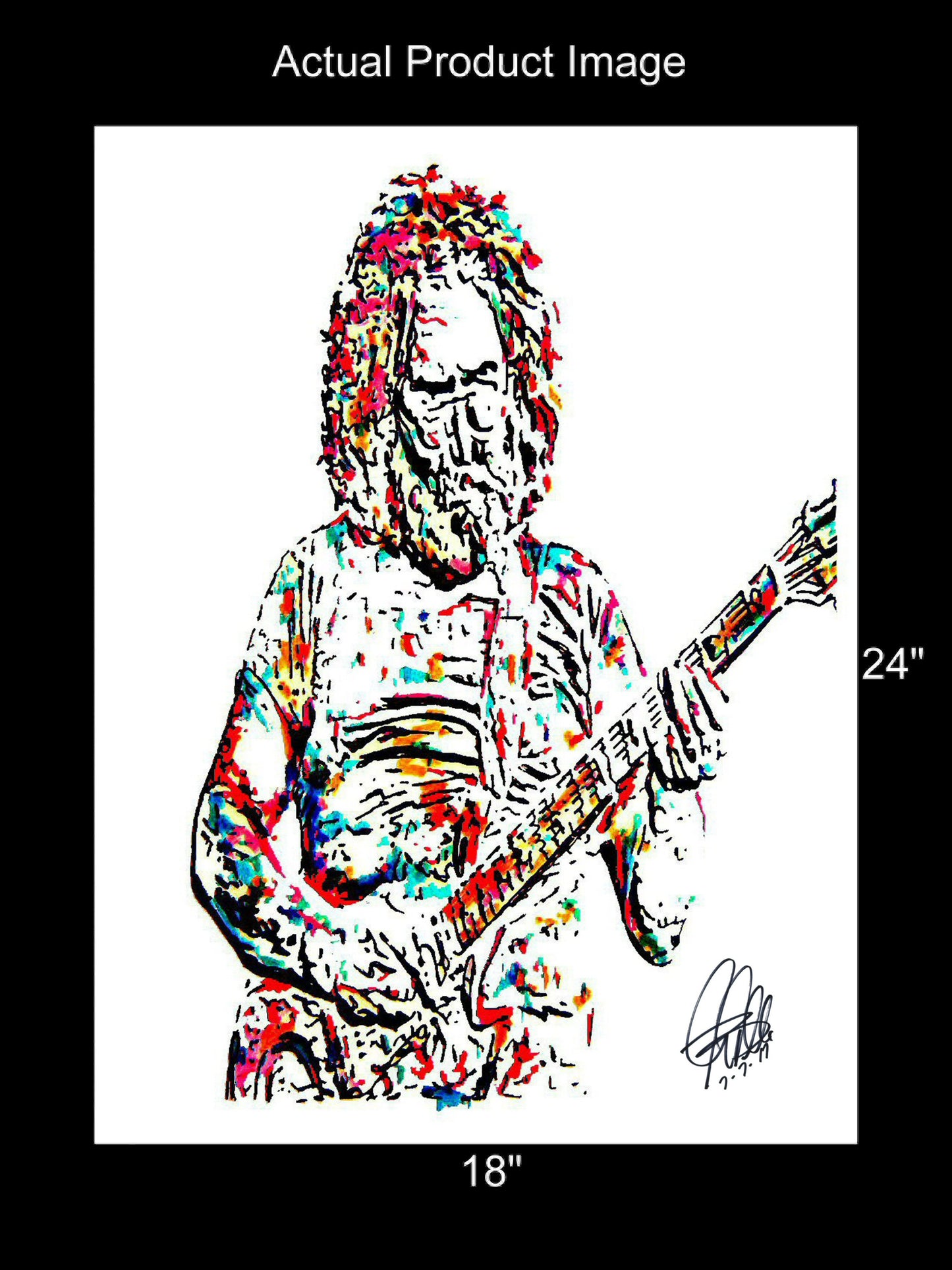 Jerry Garcia Grateful Dead Guitar Rock Music Poster Print Wall Art 18x24