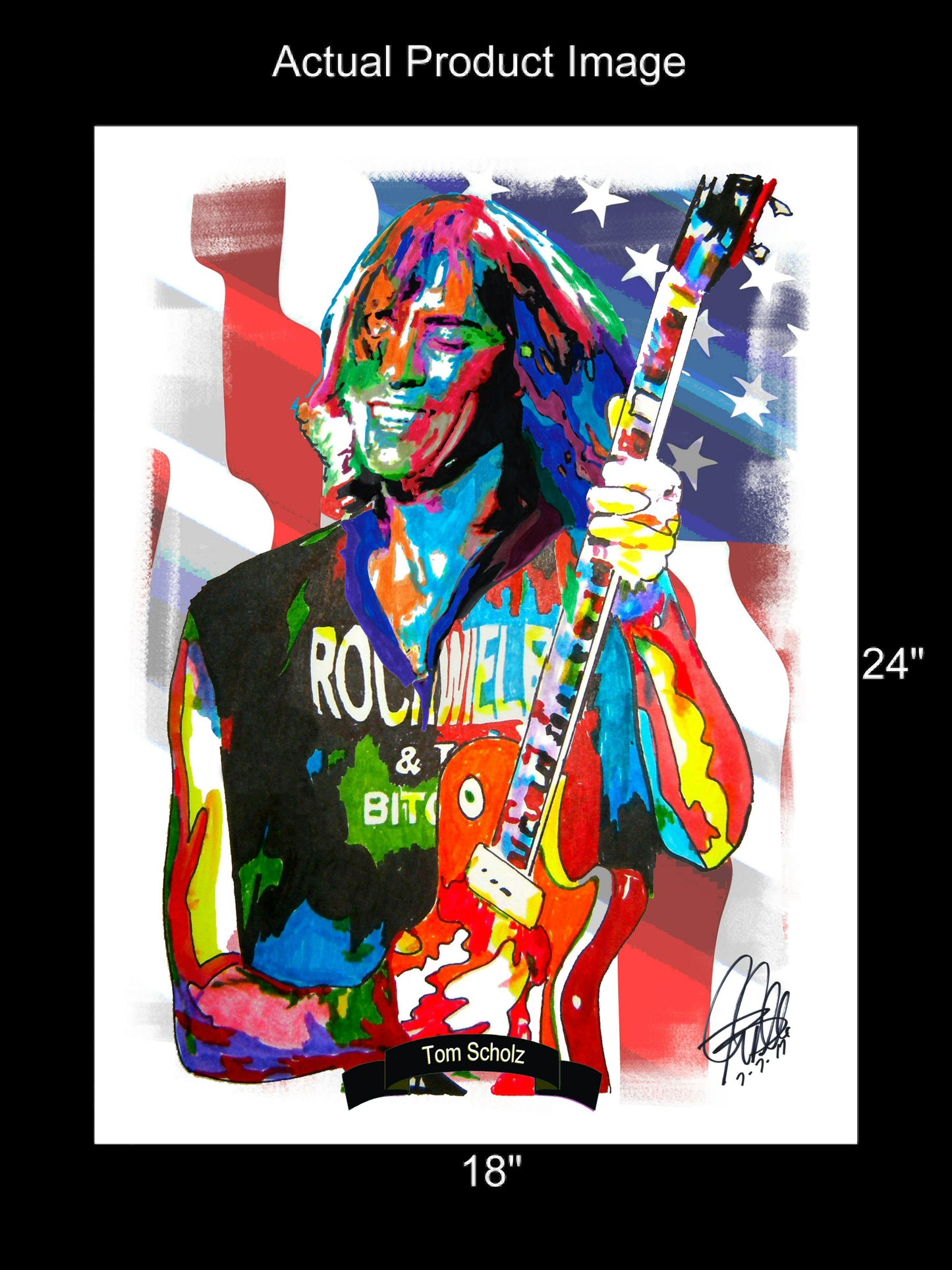 Tom Scholz Boston Guitar Hard Rock Music Print Poster Wall Art 18x24