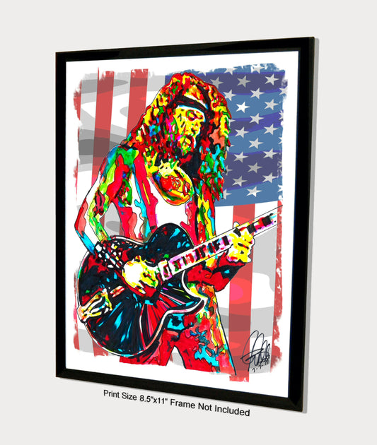 Ted Nugent Guitar Hard Rock Music Poster Print Wall Art 8.5x11