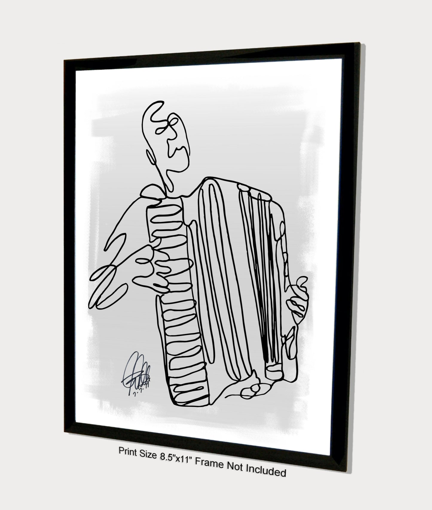 Accordion Player Music Poster Print Wall Art 8.5x11