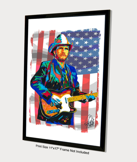 Merle Haggard Singer Guitar Country Music Poster Print Wall Art 11x17