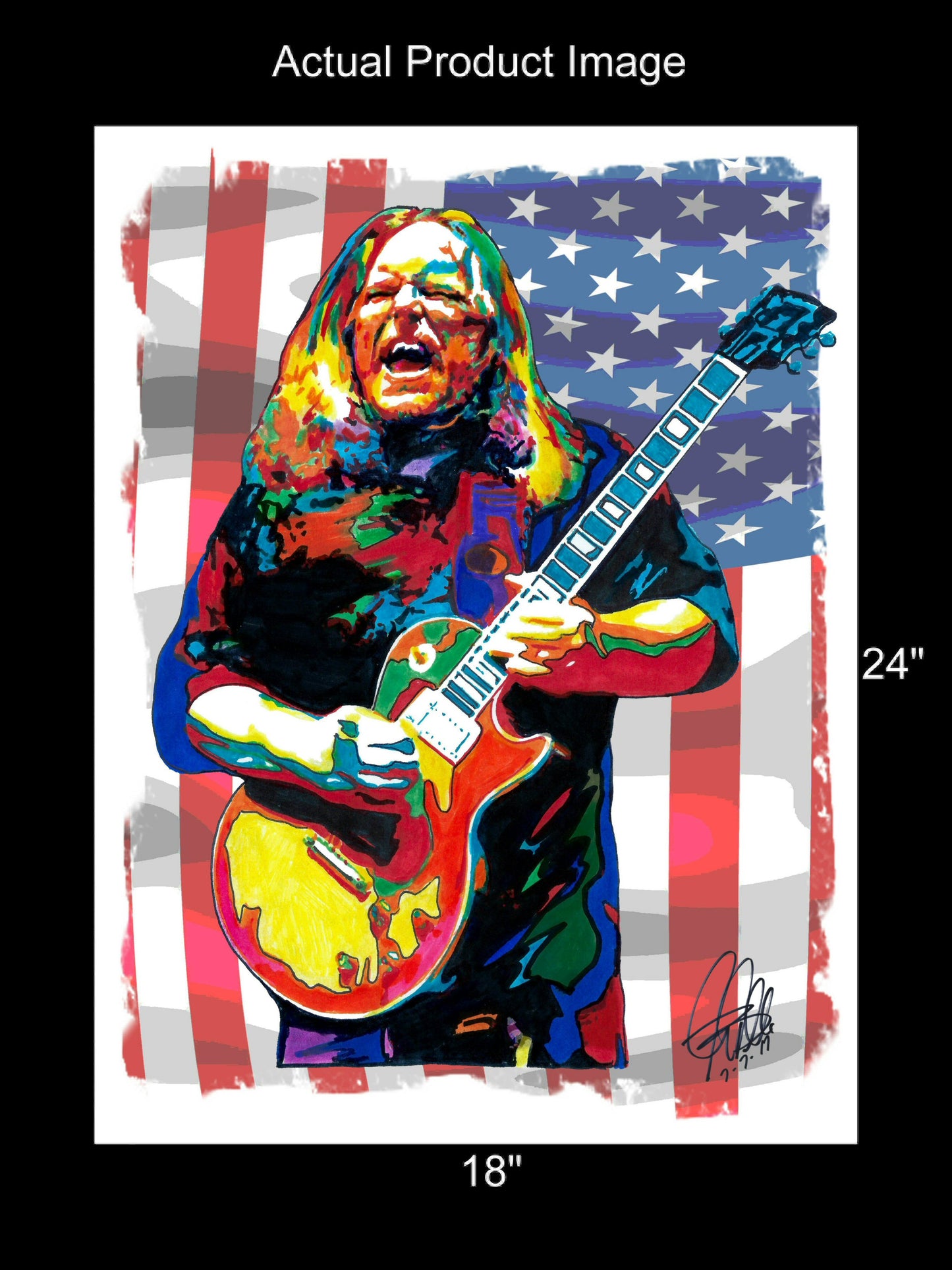 Warren Haynes Allman Brothers Guitar Rock Music Poster Print Wall Art 18x24