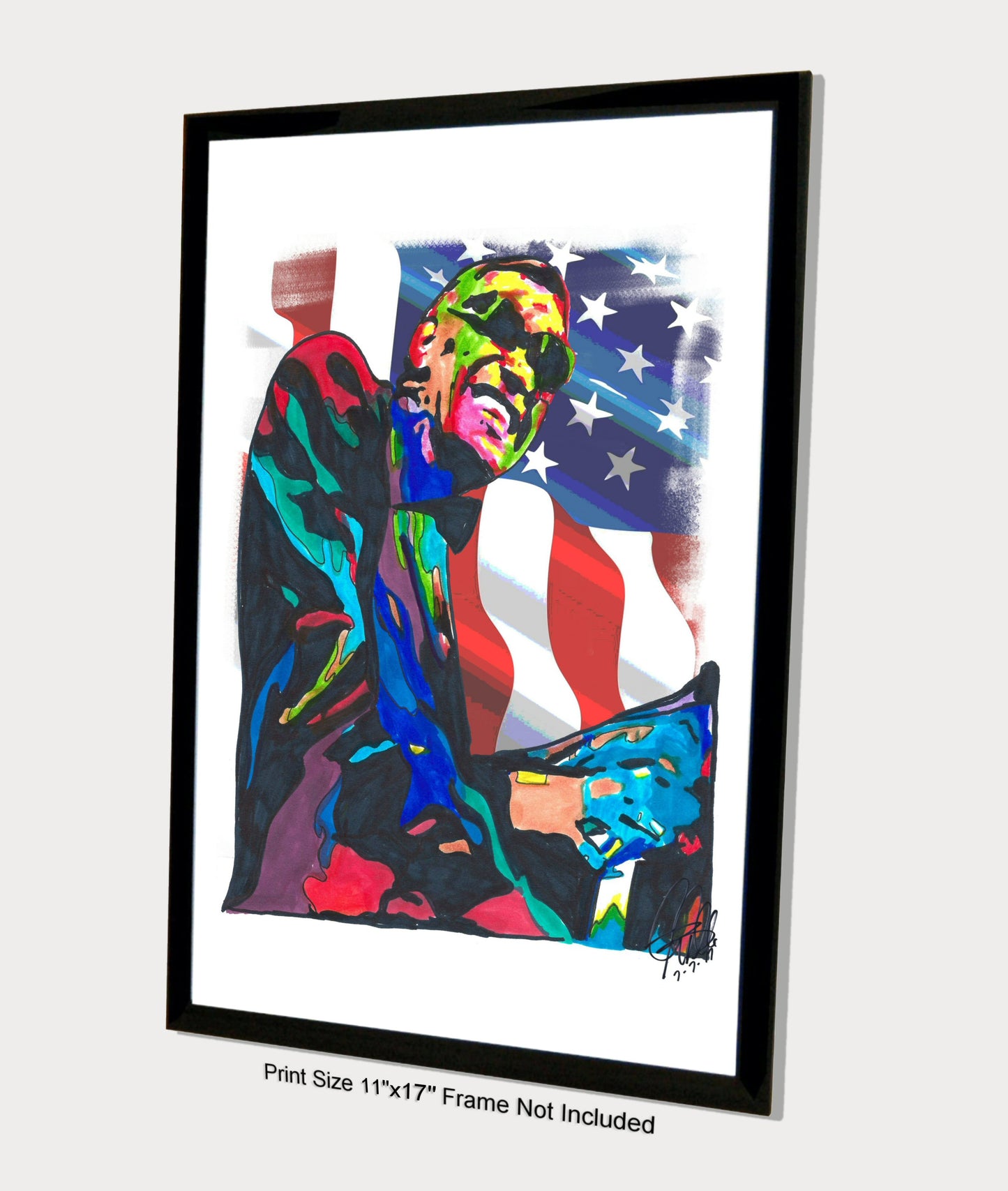 Ray Charles Singer Piano Blues Soul Music Poster Print Wall Art 11x17