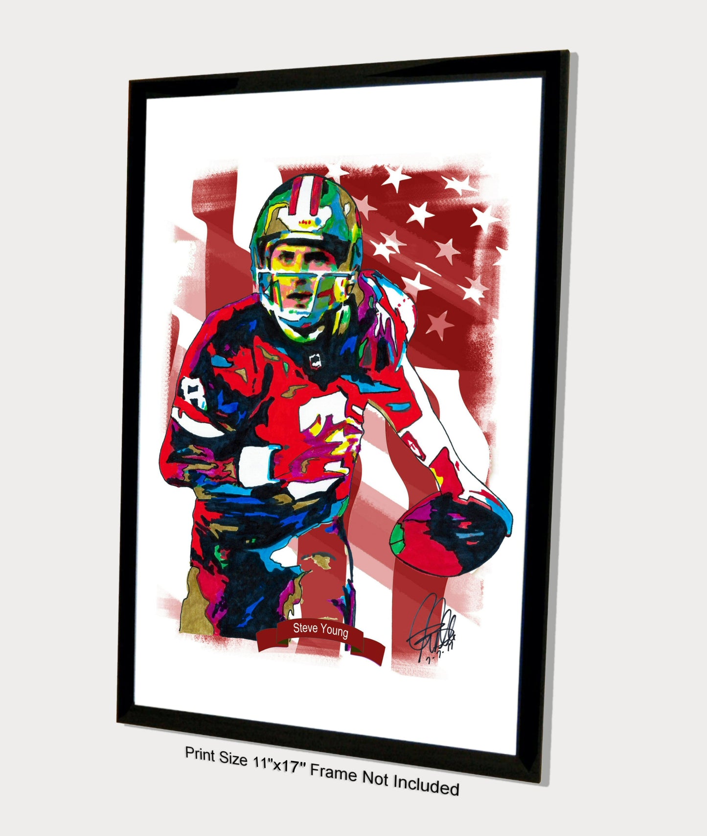 Steve Young San Francisco 49ers Football Sports Poster Print Wall Art 11x17