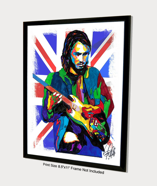 Ollie Halsall Guitar Progressive Rock Music Poster Print Wall Art 8.5x11