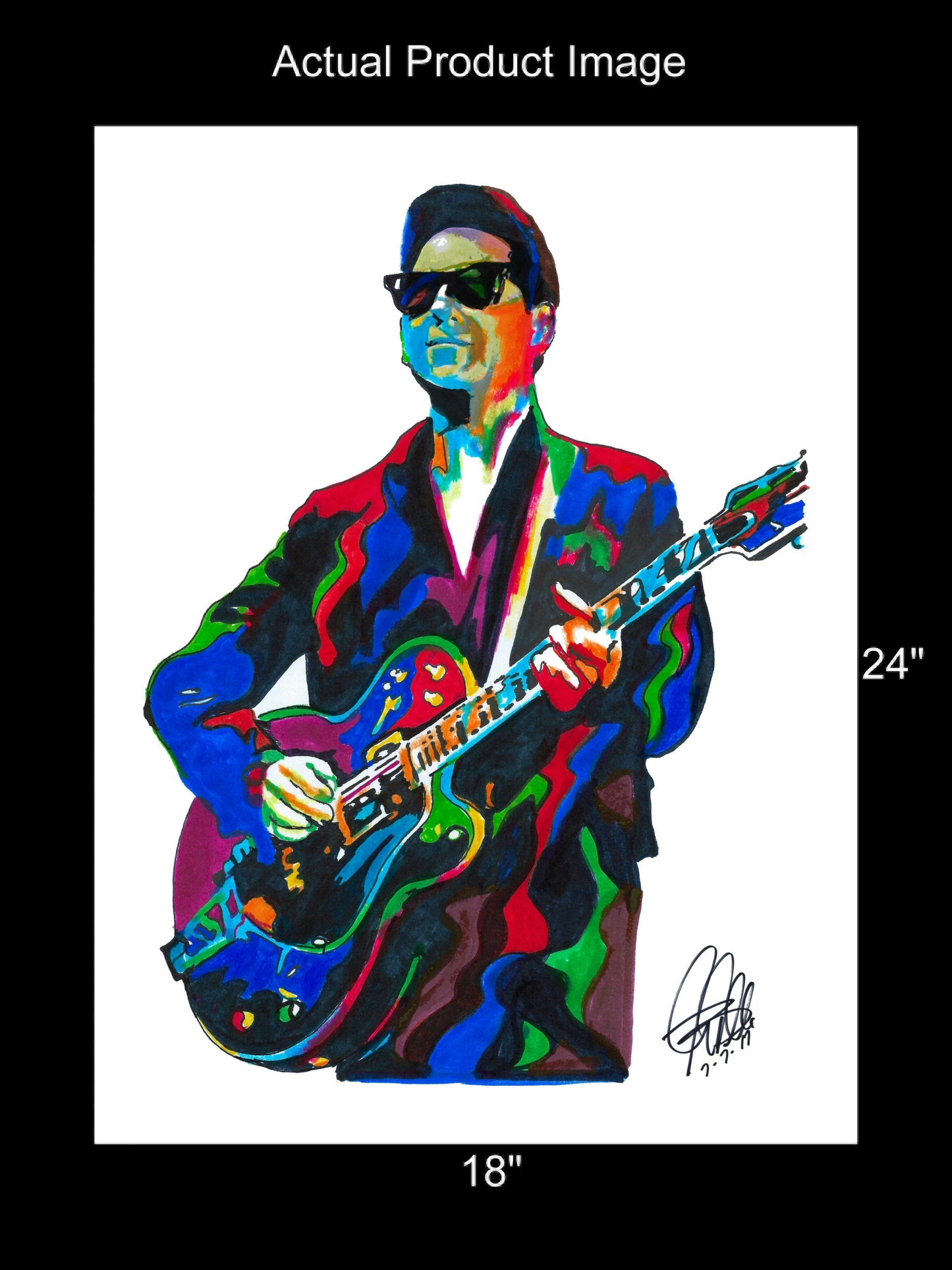 Roy Orbison Singer Guitar Rockabilly Music Poster Print Wall Art 18x24