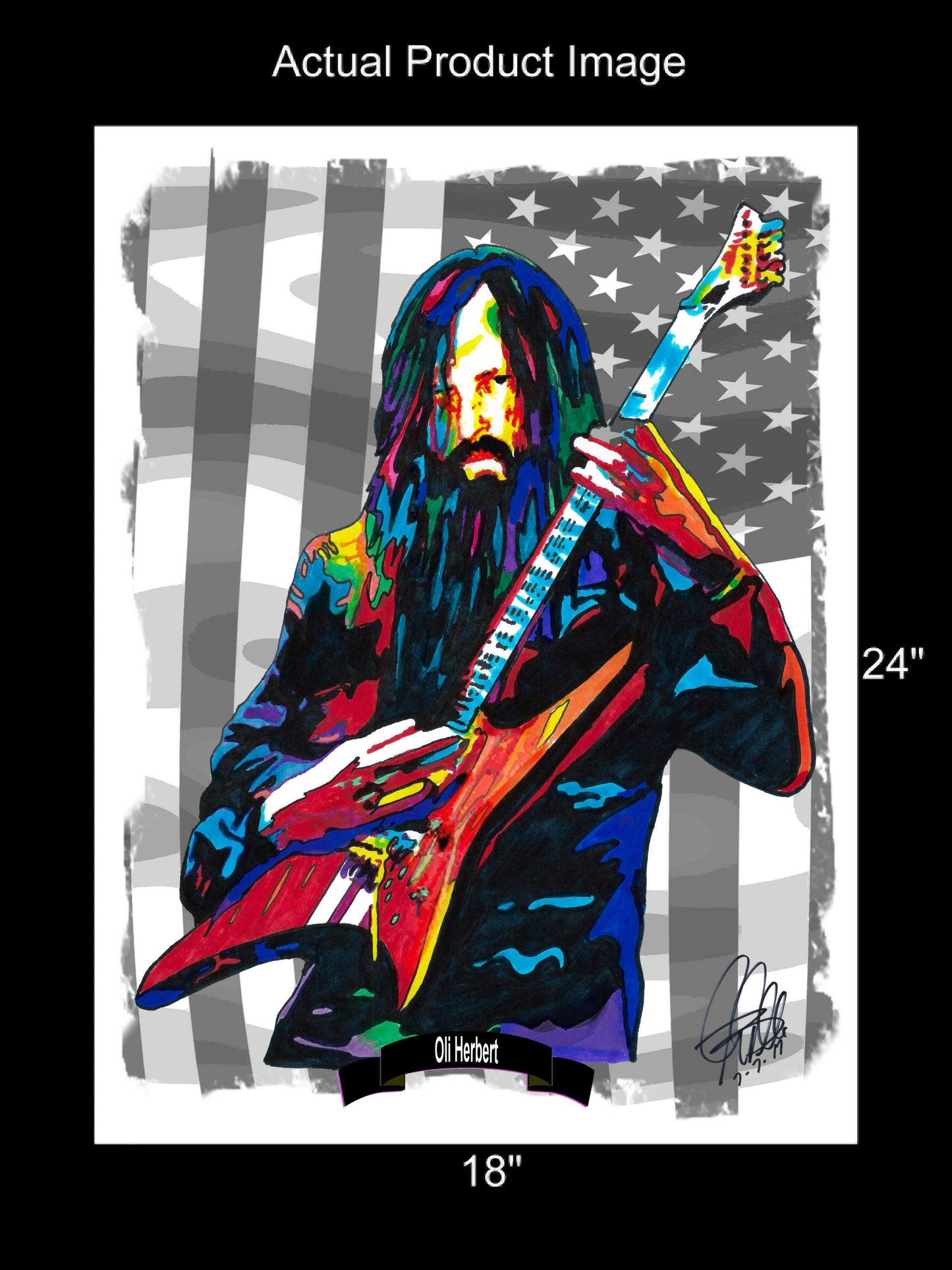 Oli Herbert All That Remains Guitar Metalcore Music Poster Print Wall Art 18x24