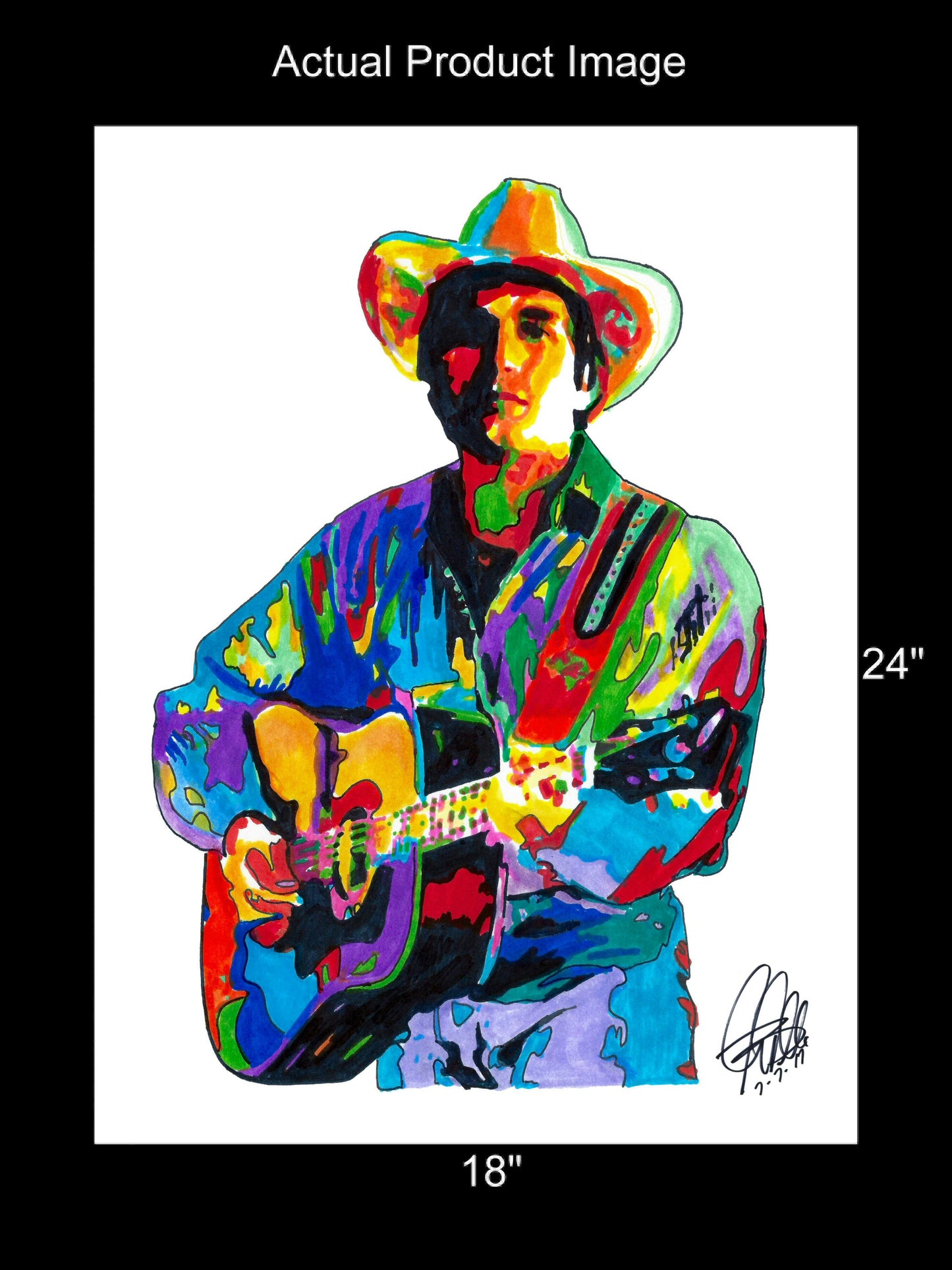 George Strait Singer Guitar Country Music Poster Print Wall Art 18x24