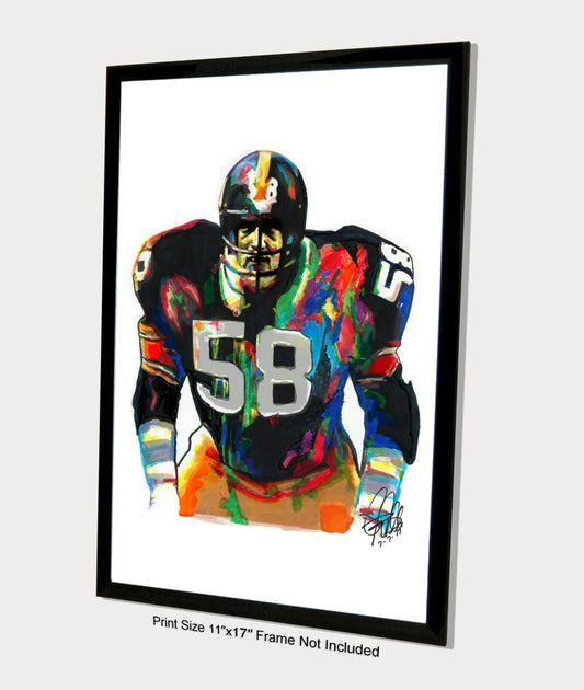 Jack Lambert Pittsburgh Steelers Football Sports Poster Print Wall Art 11x17