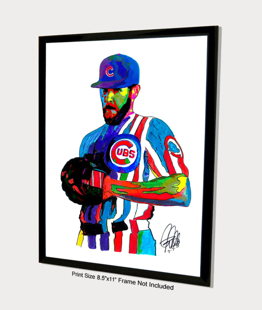 Jake Arrieta Chicago Cubs Pitcher Baseball Sports Poster Print Wall Art 8.5x11