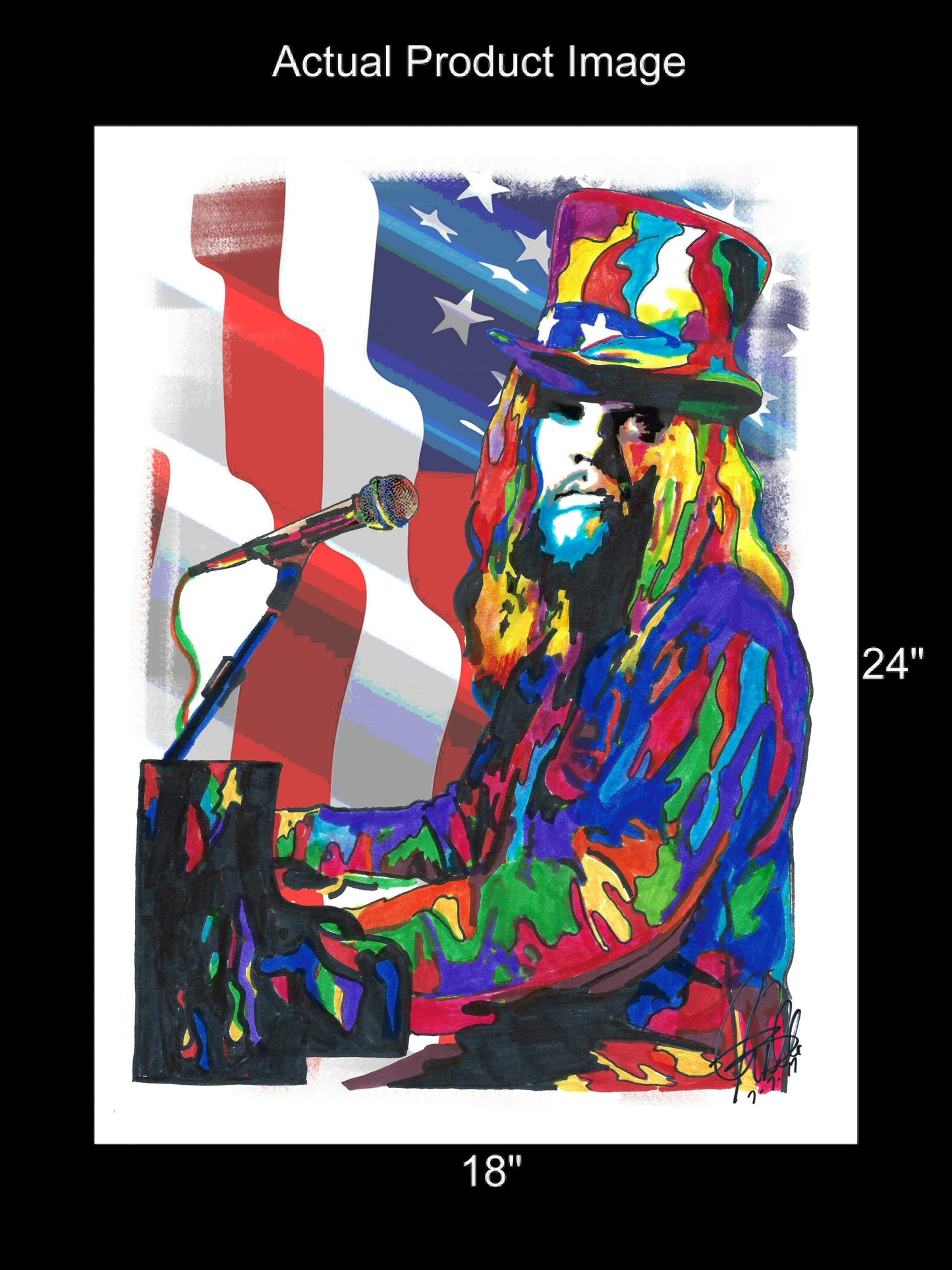 Leon Russell Blues Rock Guitar Piano Singer Music Poster Print Wall Art 18x24