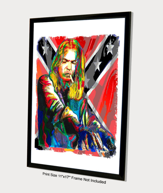 Gregg Allman The Allman Brothers Piano Rock Music Print Poster Wall Art 11x17