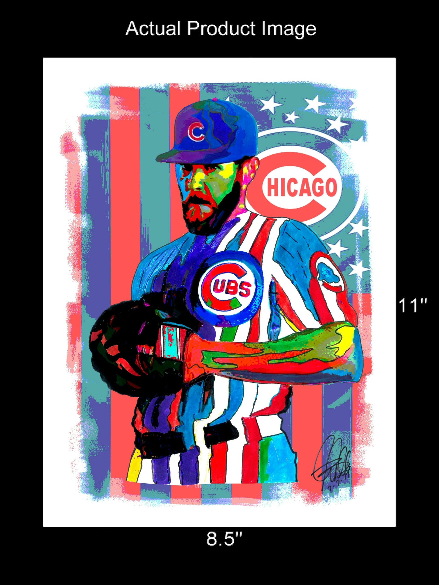 Jake Arrieta Chicago Cubs MLB Baseball Sports Print Poster Wall Art 8.5x11