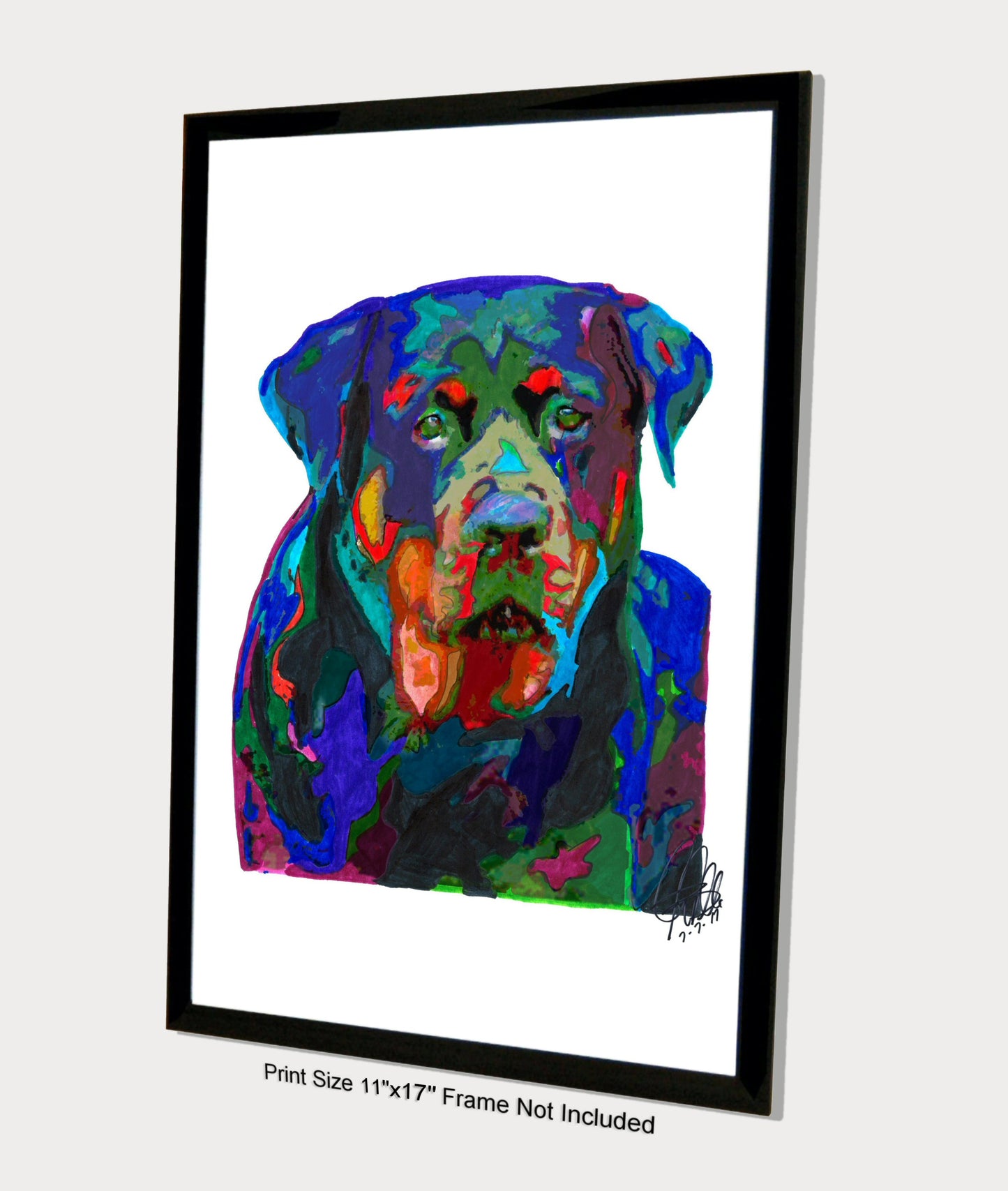 Rottweiler Pet Guard Dog Print Poster Wall Art 11x17