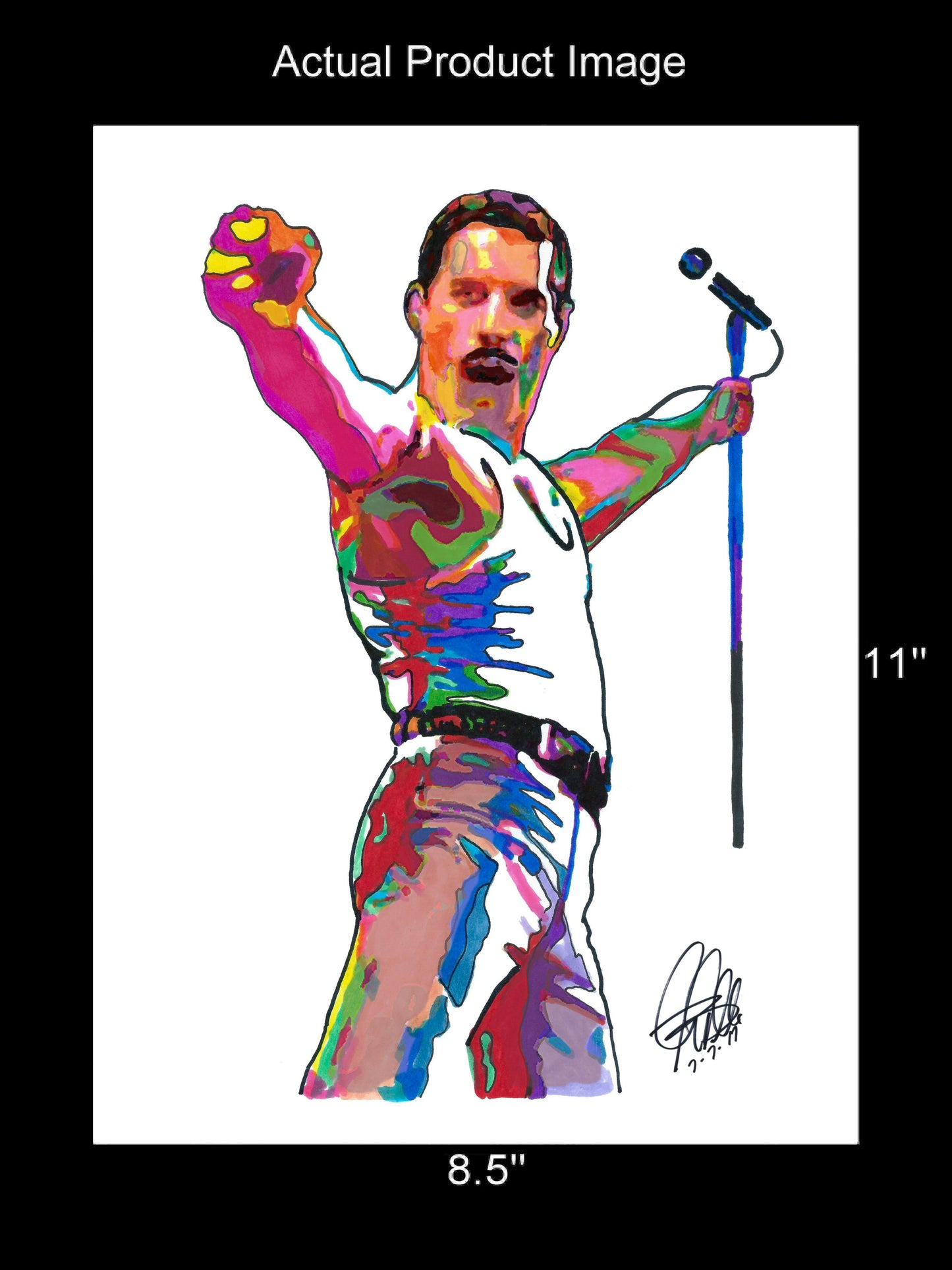 Freddie Mercury Queen Rock Music Poster Print Wall Art 8.5x11