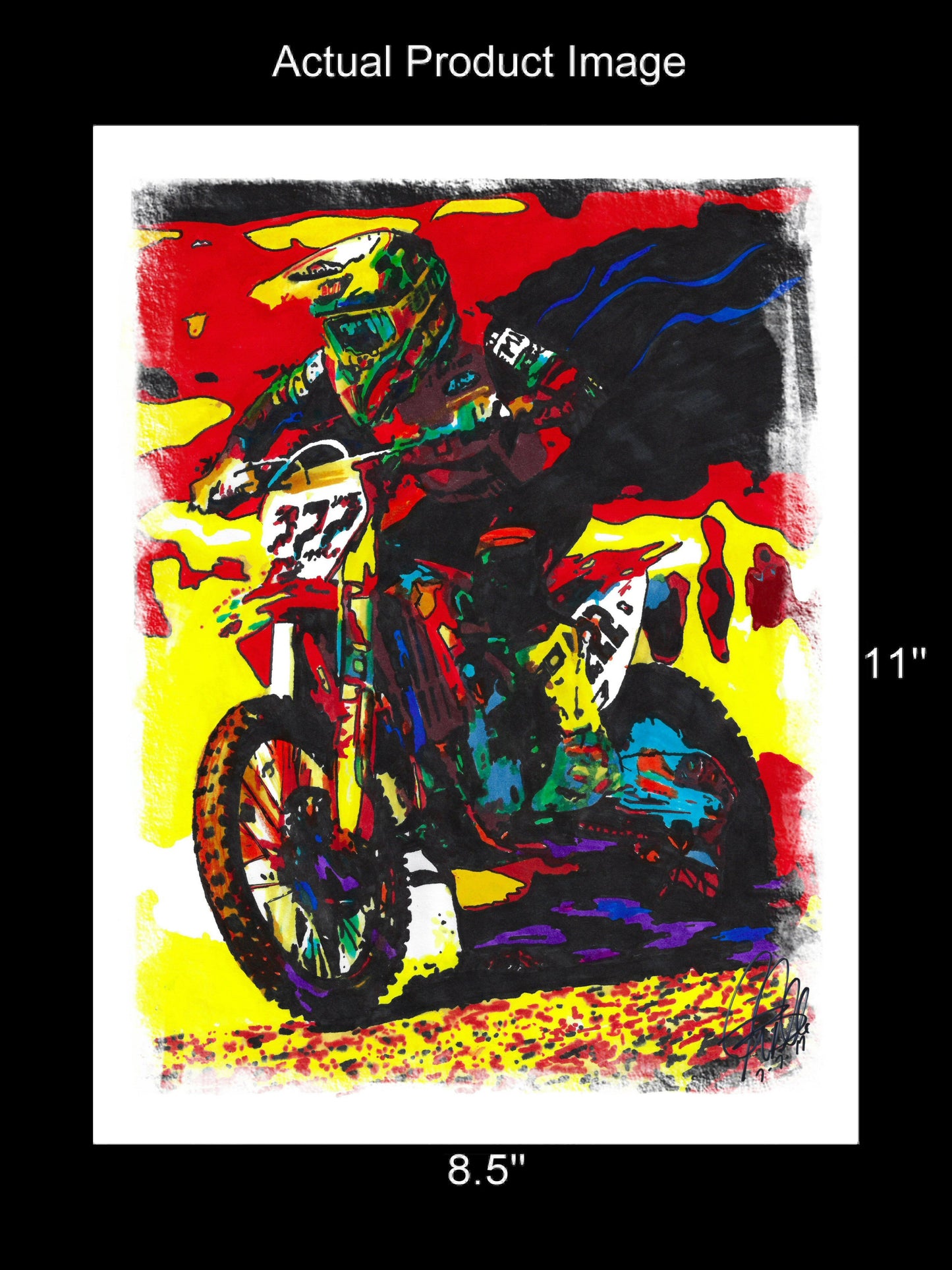 Tony Cairoli Motocross Freestyle Dirt Bike Poster Print Wall Art 8.5x11