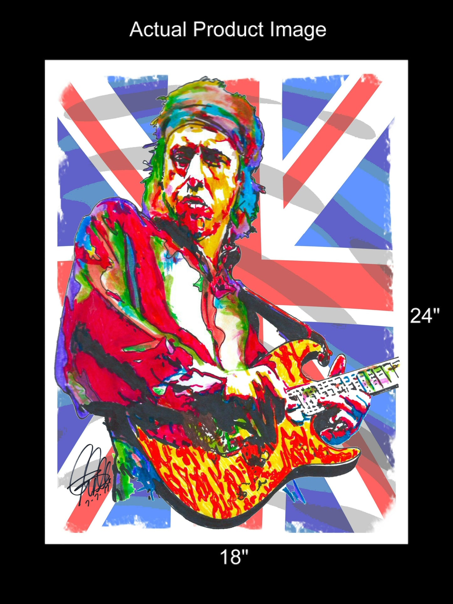 Mark Knopfler Dire Straits Guitar Rock Music Poster Print Wall Art 18x24