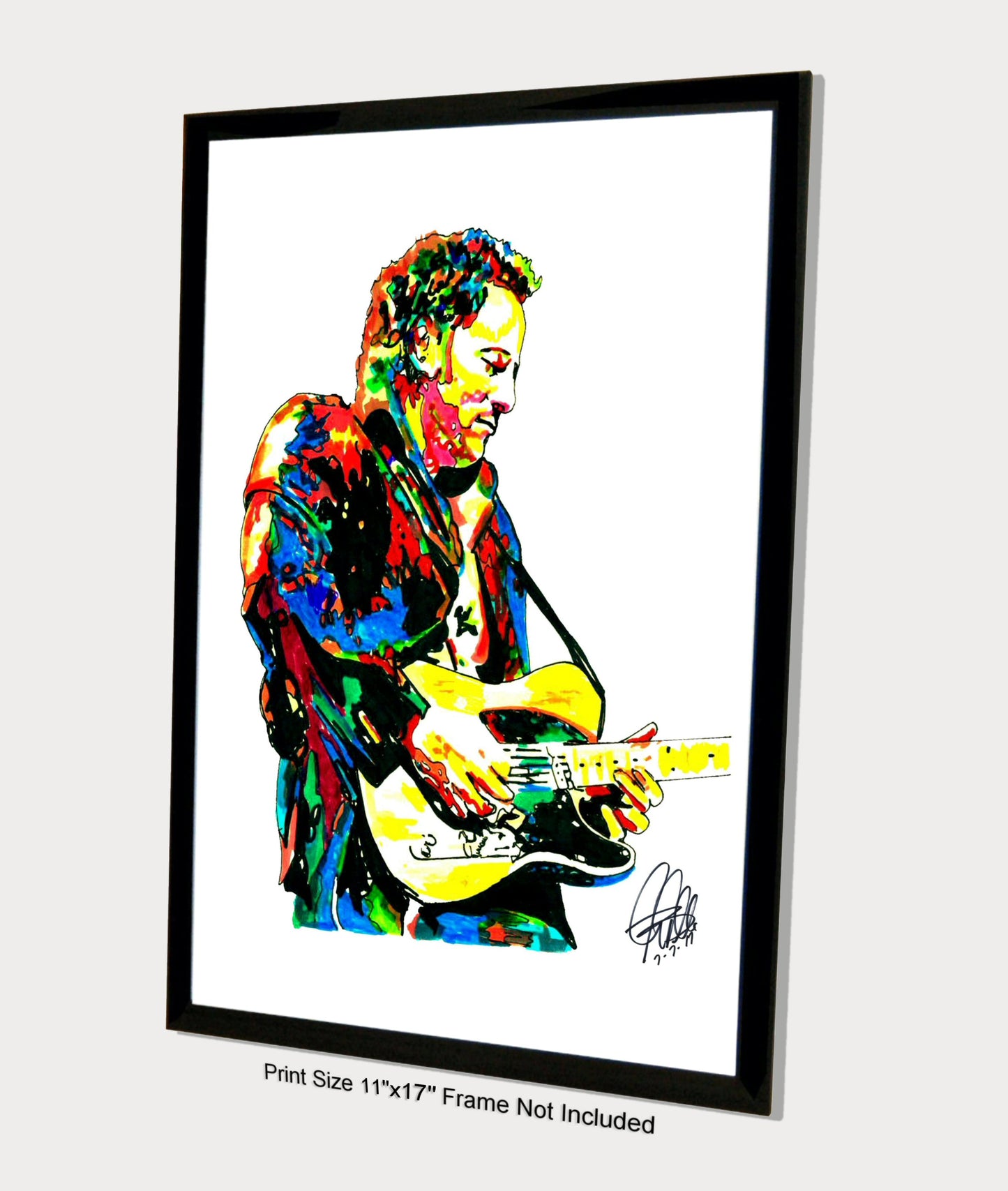 Bruce Springsteen Singer Guitar Rock Music Poster Print Wall Art 11x17