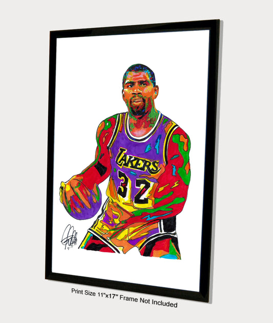 Magic Johnson Los Angeles Lakers Sports Basketball Poster Print Wall Art 11x17