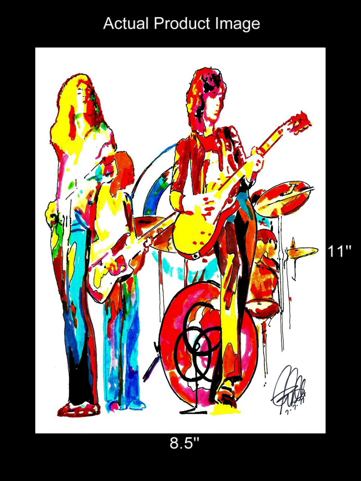 Led Zeppelin Guitar Hard Rock Music Poster Print Wall Art 8.5x11