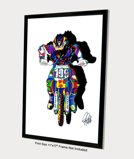 Travis Pastrana Motocross Freestyle Dirt Bike Poster Print Wall Art 11x17