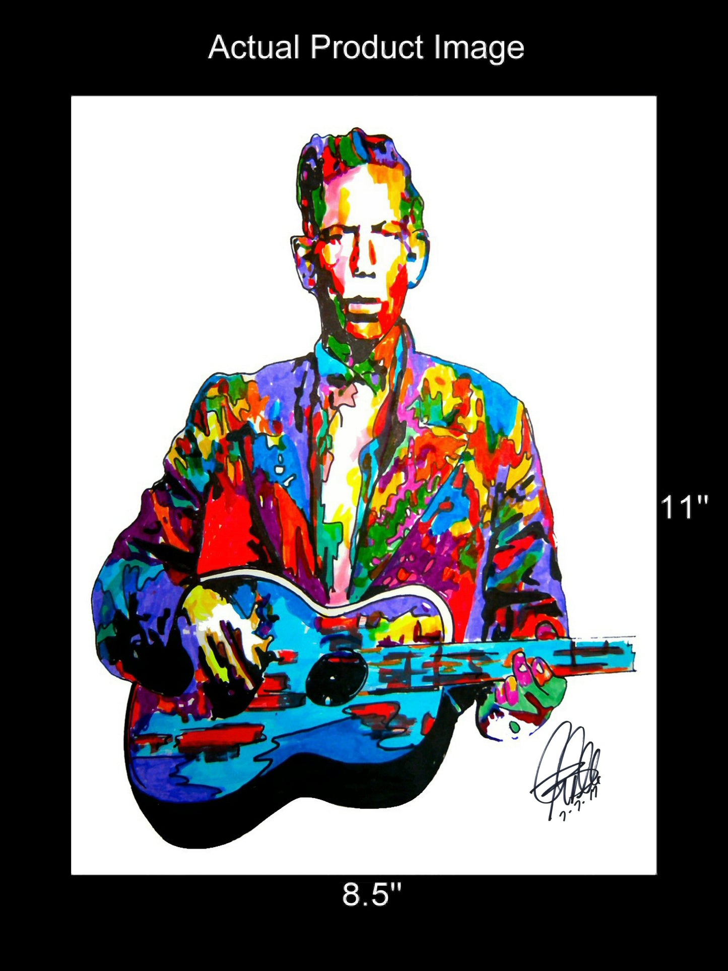 Charlie Patton Slide Guitar Delta Blues Music Print Poster Wall Art 8.5x11