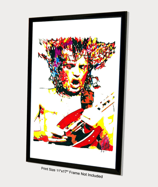 Angus Young ACDC Guitar Rock Music Poster Print Wall Art 11x17