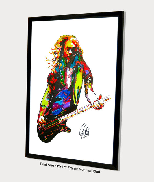 Rex Brown Pantera Bass Guitar Heavy Metal Music Poster Print Wall Art 11x17