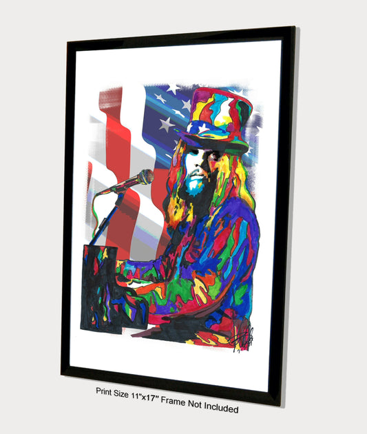 Leon Russell Blues Rock Guitar Piano Singer Music Poster Print Wall Art 11x17