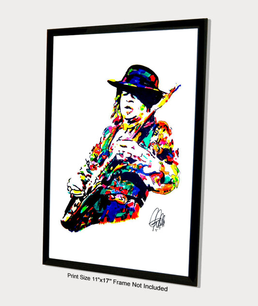 Stevie Ray Vaughan SRV Electric Blues Music Poster Print Wall Art 11x17