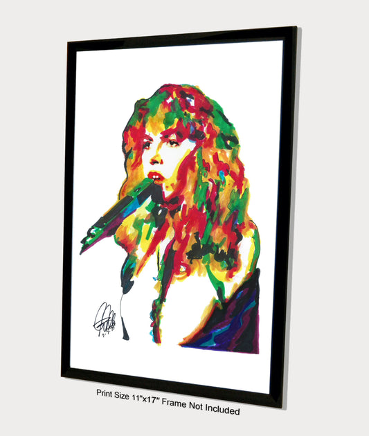 Stevie Nicks Fleetwood Mac Singer Rock Music Print Poster Wall Art 11x17