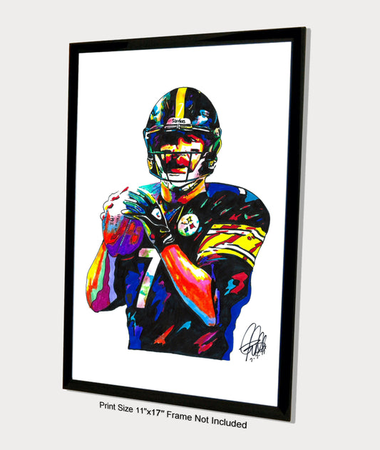 Ben Roethlisberger Steelers Football Sports Poster Print Wall Art 11x17