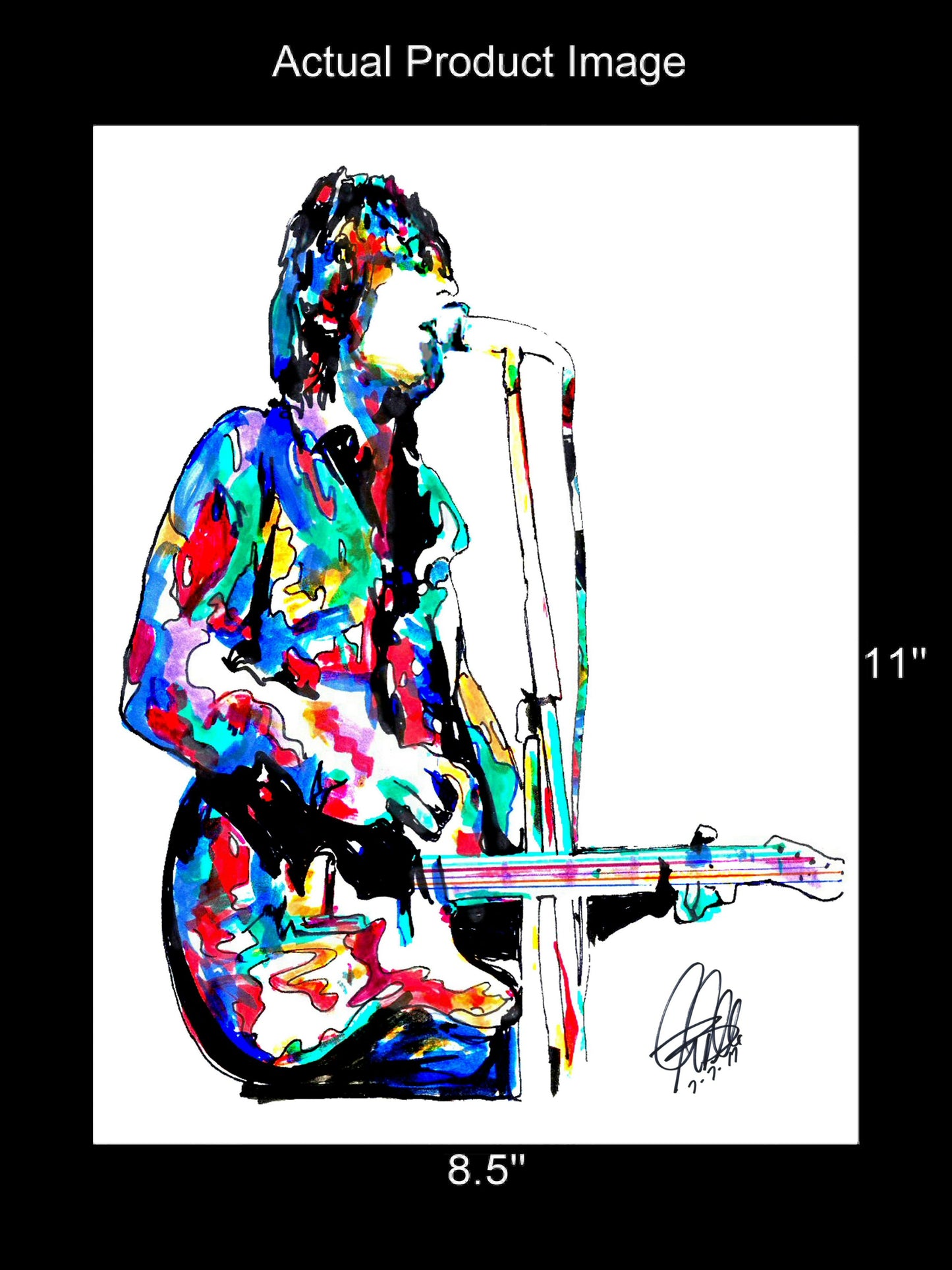 Syd Barrett Pink Floyd Singer Guitar Rock Music Poster Print Wall Art 8.5x11