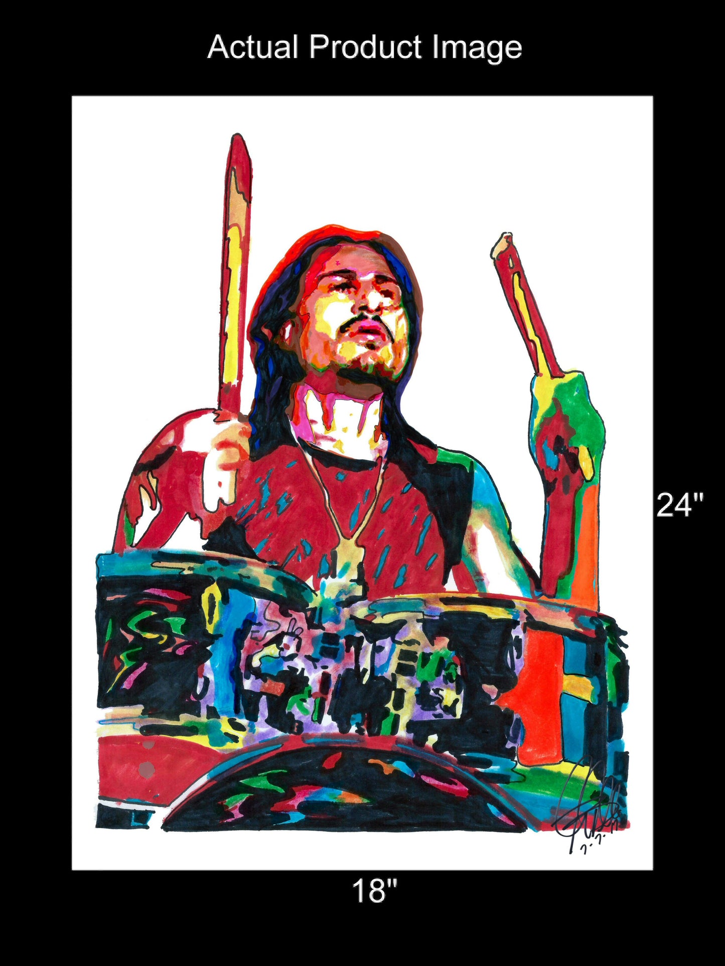 Brad Wilk Rage Against the Machine Drums Rock Music Poster Print Wall Art 18x24