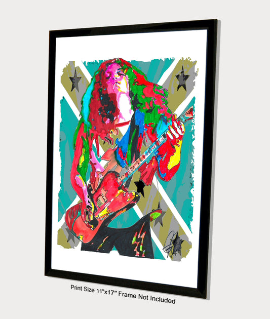 Allen Collins Lynyrd Skynyrd Guitar Rock Music Poster Print Wall Art 11x17