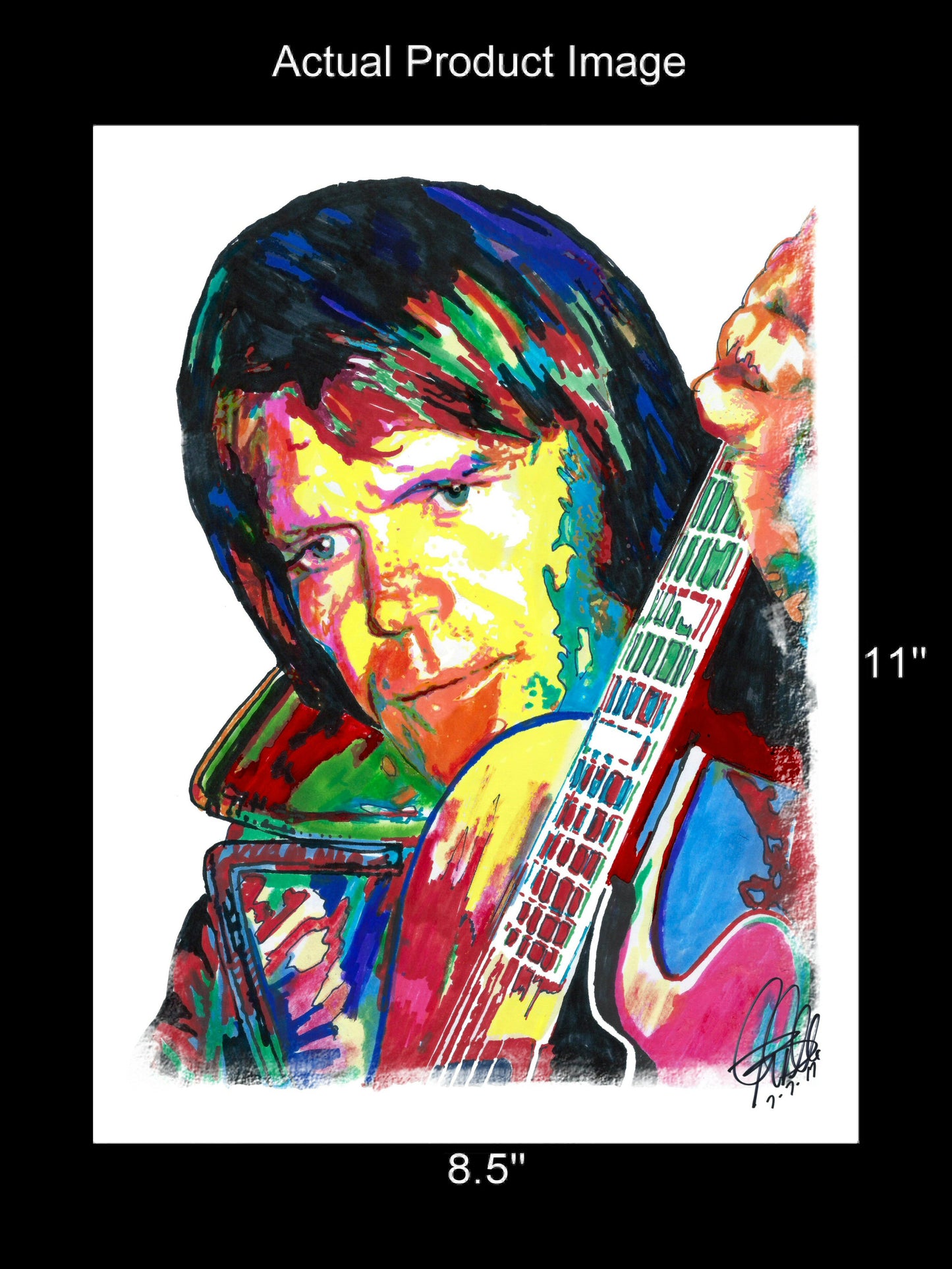 Glen Campbell Singer Guitar Country Pop Music Poster Print Wall Art 8.5x11