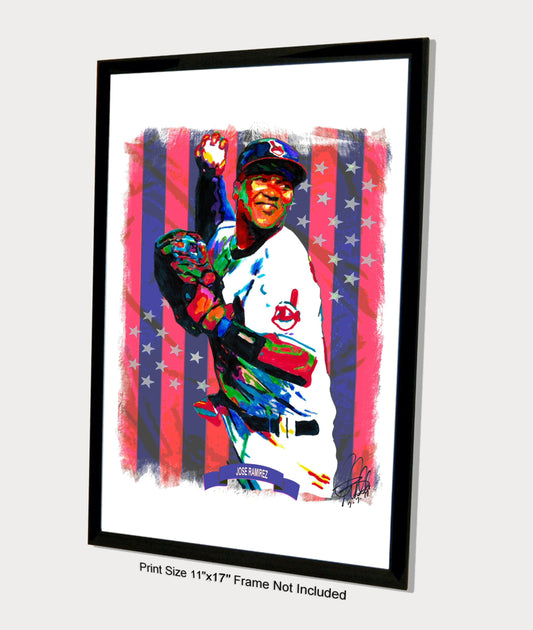 Jose Ramirez Cleveland Indians Baseball Sports Poster Print Wall Art 11x17