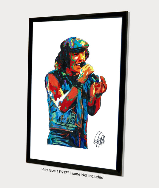 Brian Johnson ACDC Hard Rock Music Poster Print Wall Art 11x17