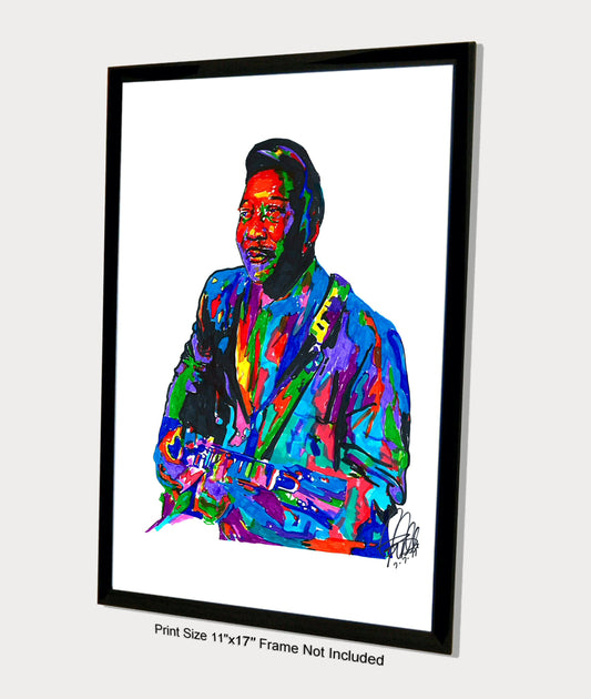 Muddy Waters Singer Guitar Delta Blues Music Poster Print Wall Art 11x17