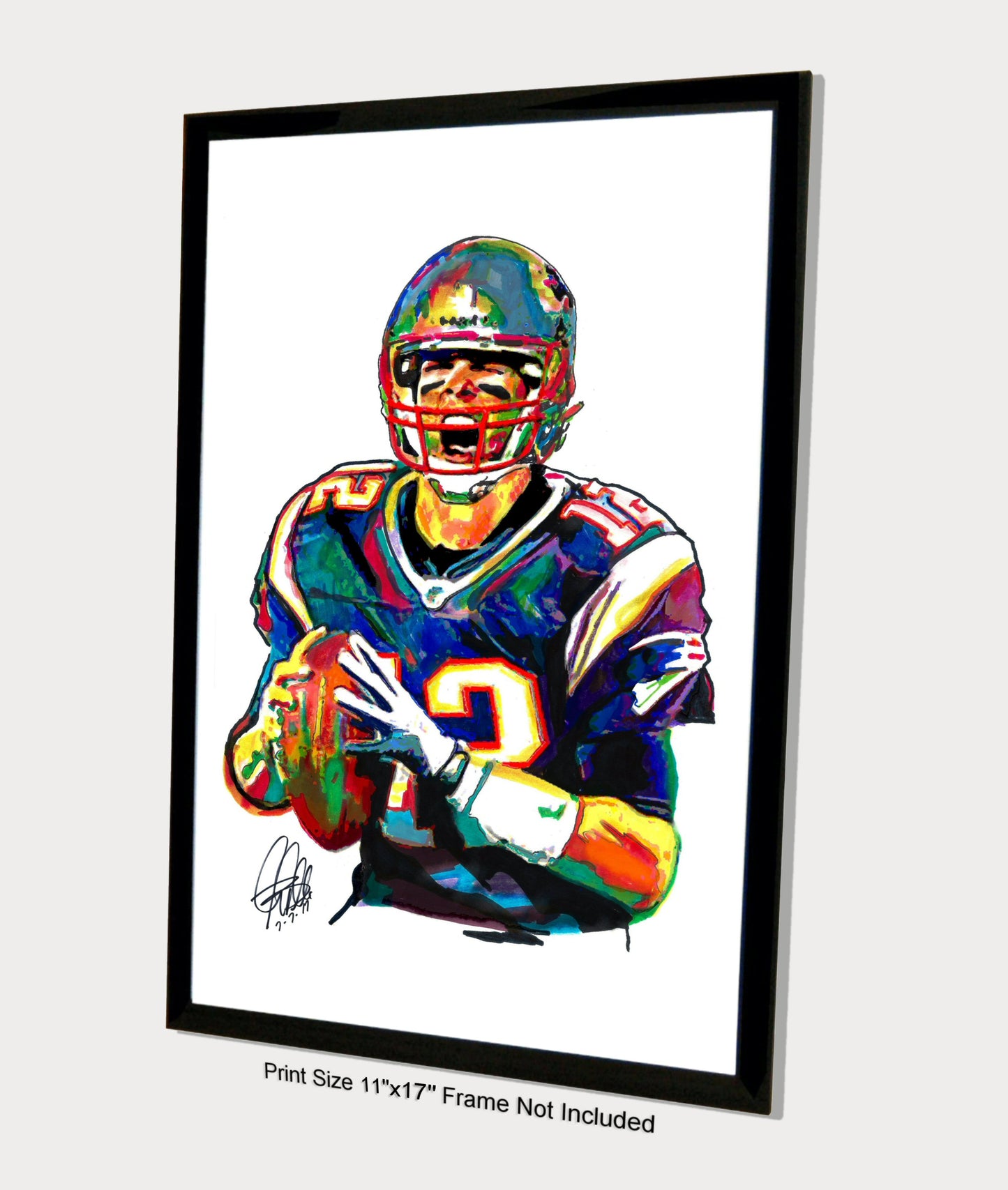 Tom Brady New England Patriots Football Poster Print Wall Art 11x17