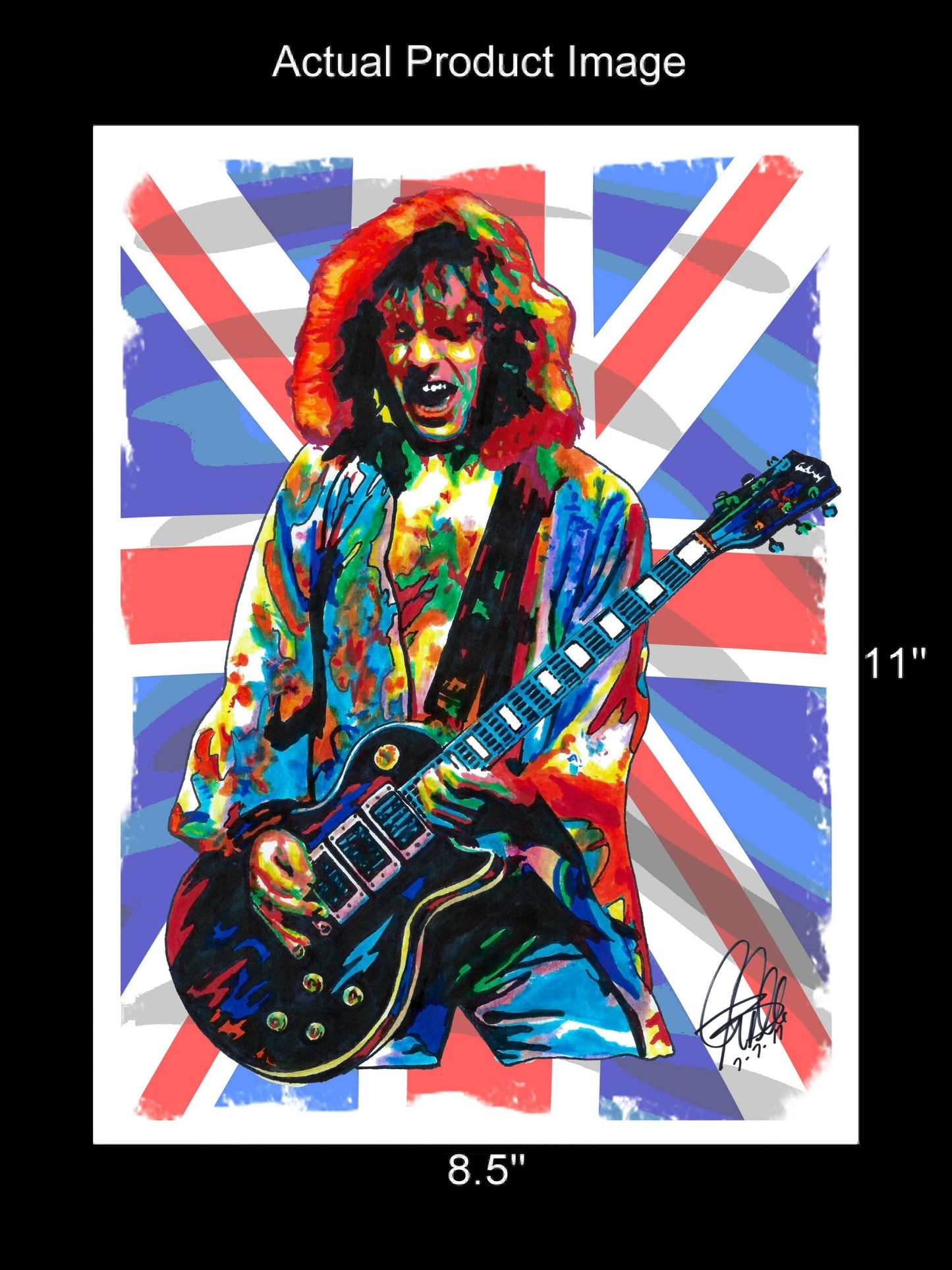 Peter Frampton Guitar Hard Rock Music Poster Print Wall Art 8.5x11