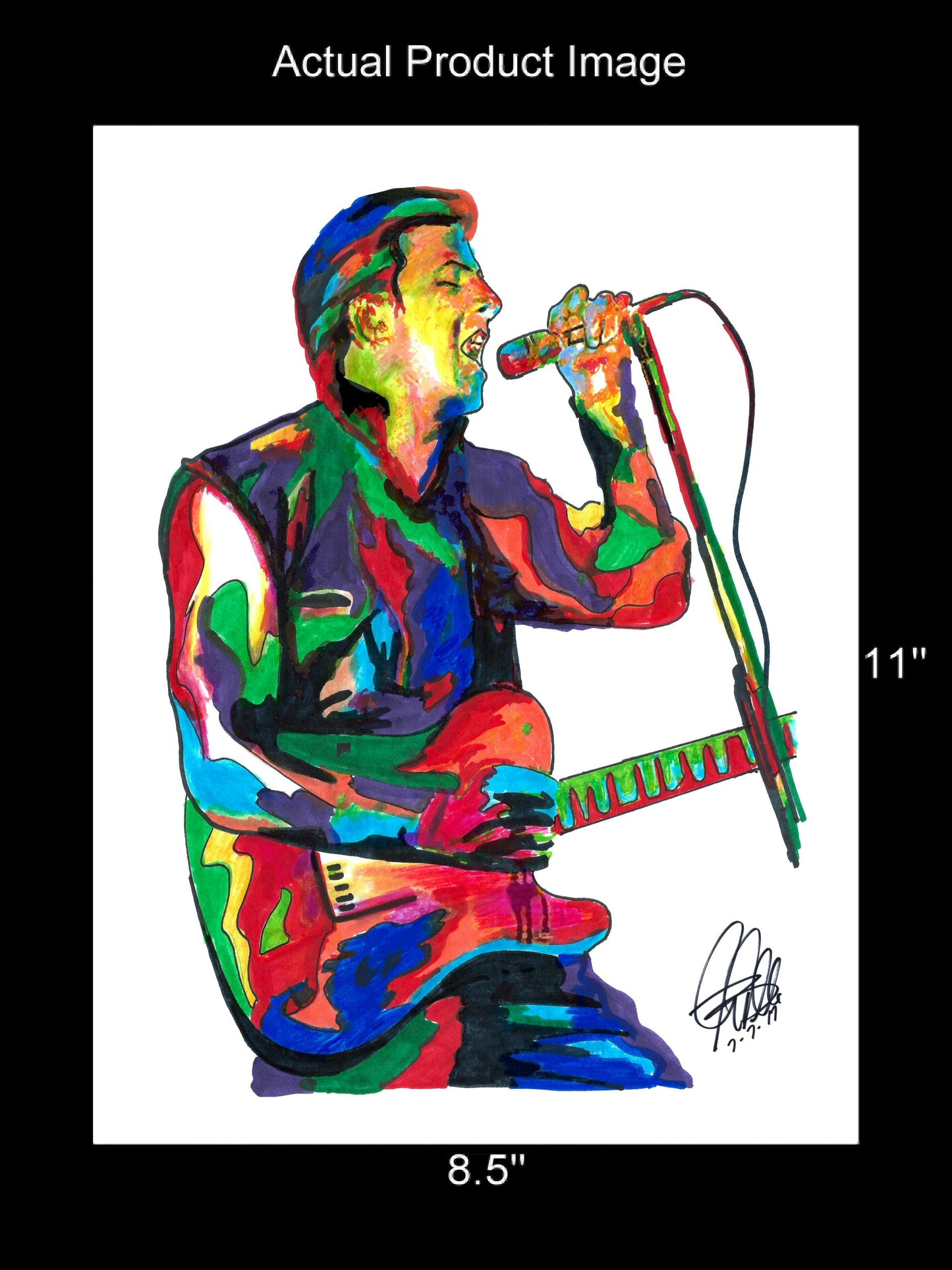 Joe Strummer The Clash Singer Punk Rock Music Poster Print Wall Art 8.5x11