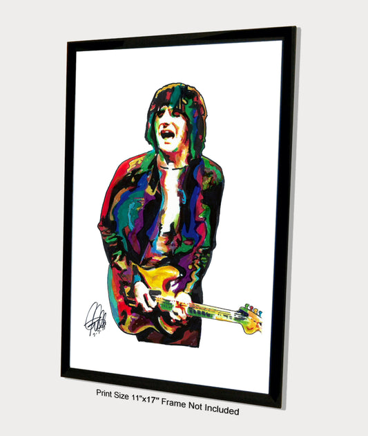 Ronnie Wood Guitar Rock Music Poster Print Wall Art 11x17