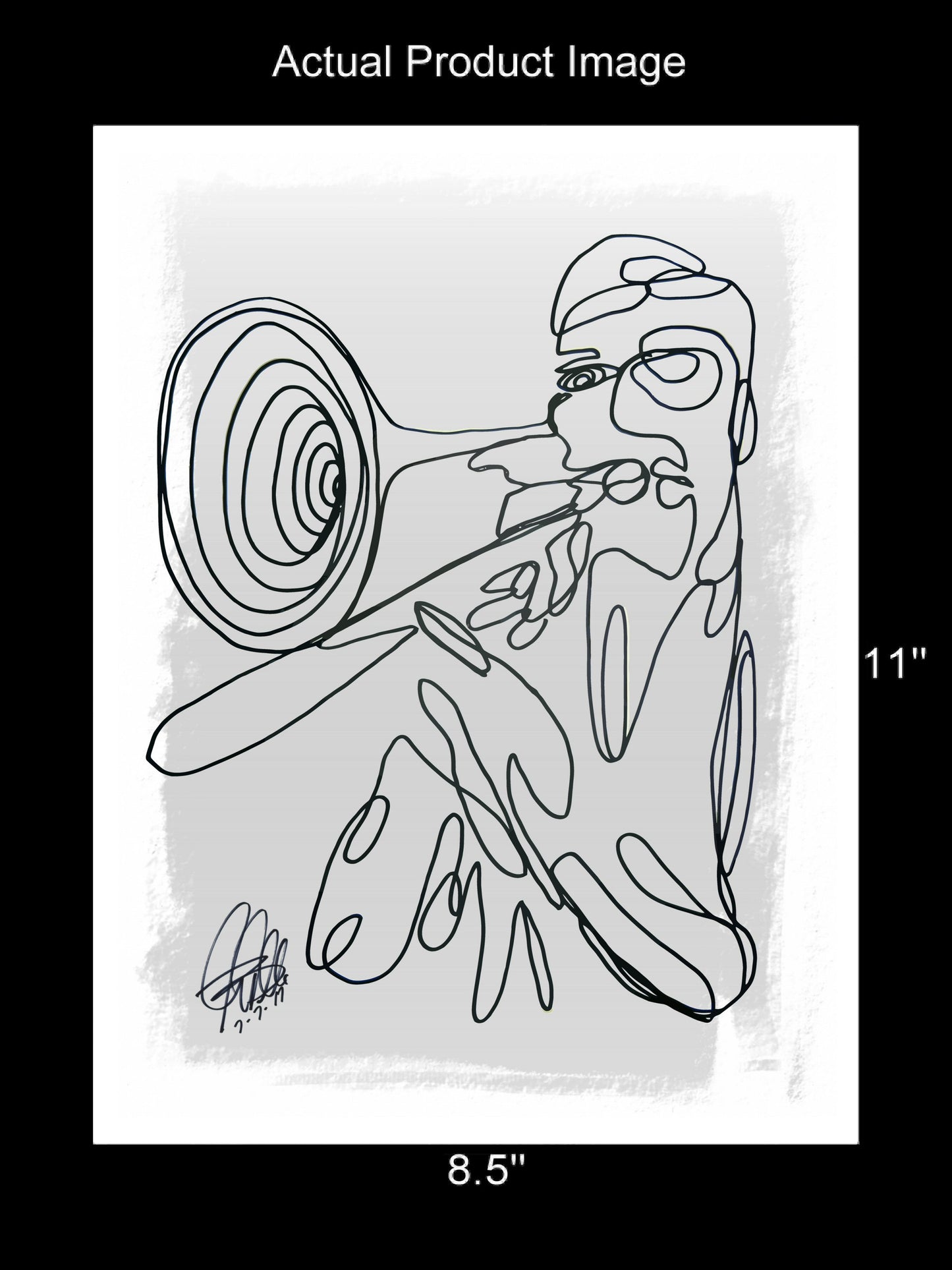 Trombone Player Big Band Music Poster Print Wall Art 8.5x11