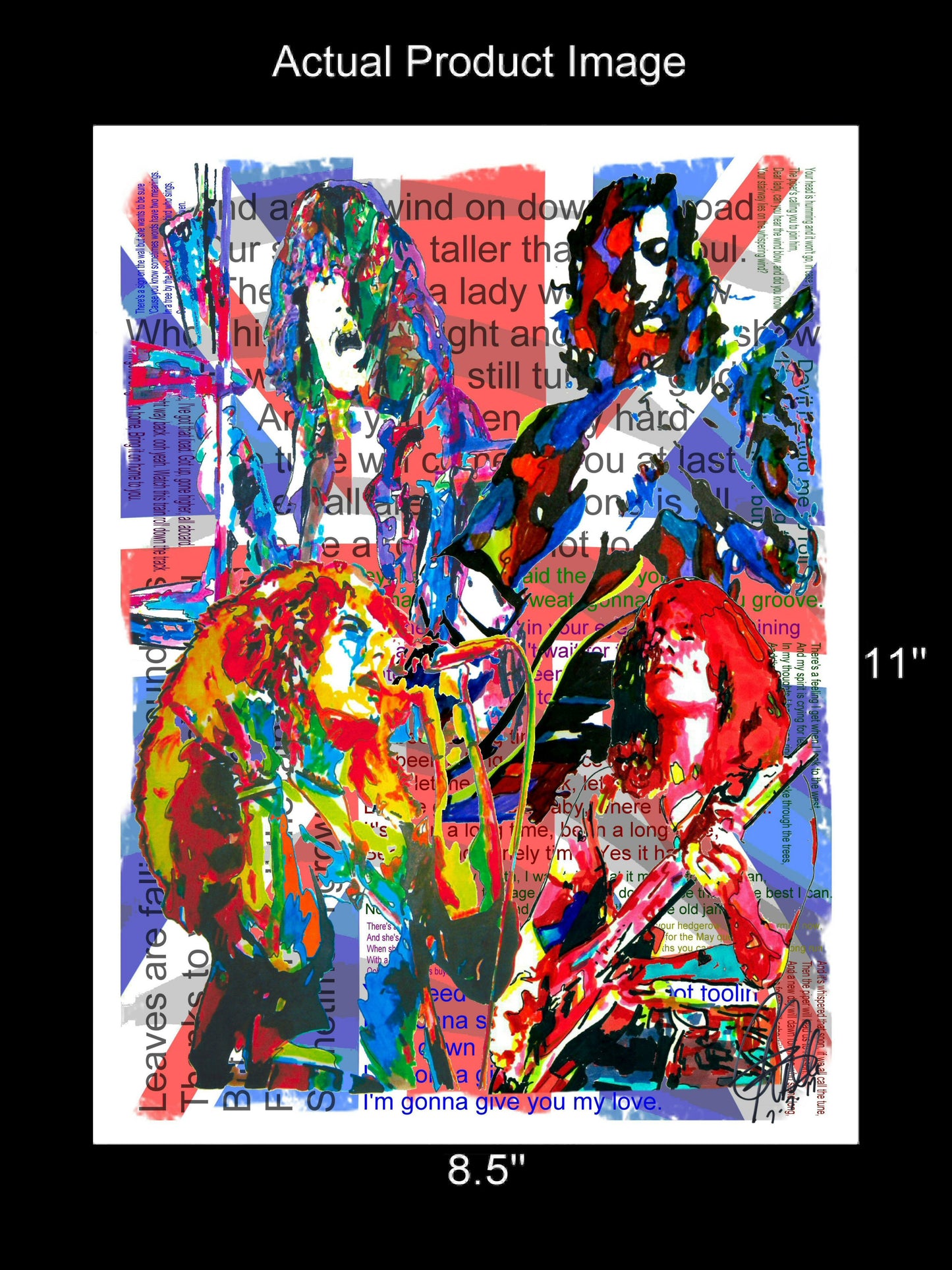 Led Zeppelin Bonham Jones Page Plant Hard Rock Music Poster Print Art 8.5x11