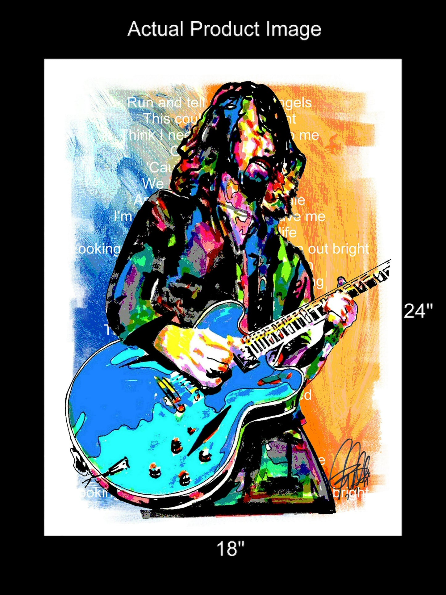 Dave Grohl Foo Fighters Guitar Hard Rock Music Poster Print Wall Art 18x24