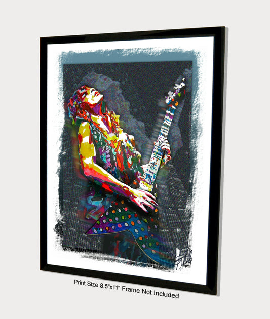 Randy Rhoads Guitar Hard Rock Metal Music Poster Print Wall Art 8.5x11