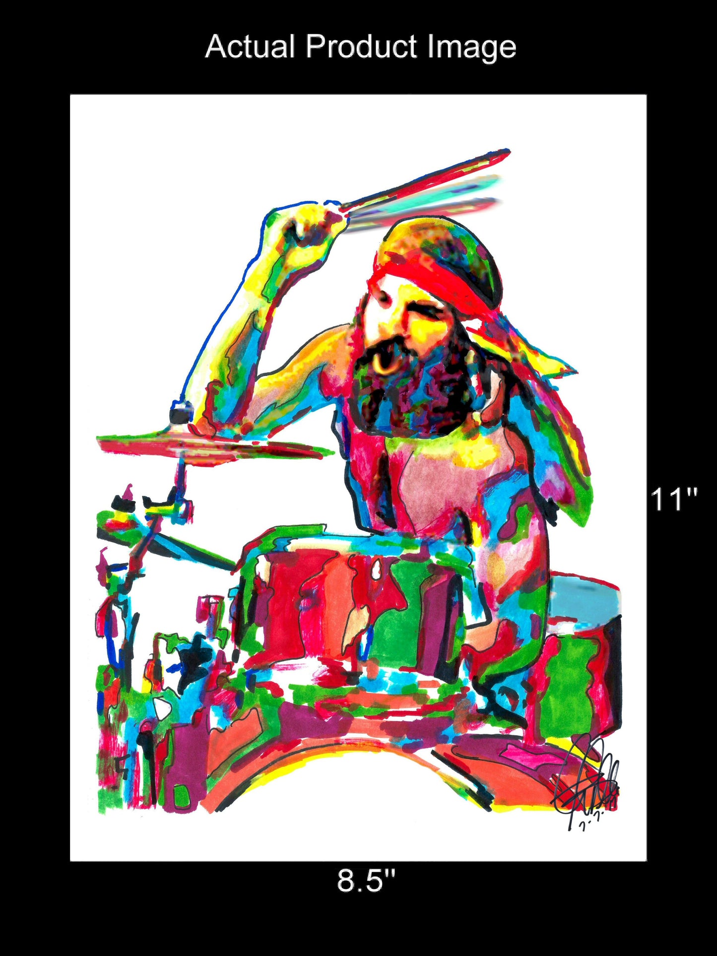 Artimus Pyle Lynyrd Skynyrd Drums Rock Music Poster Print Wall Art 8.5x11